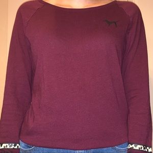 maroon pink long sleeve top